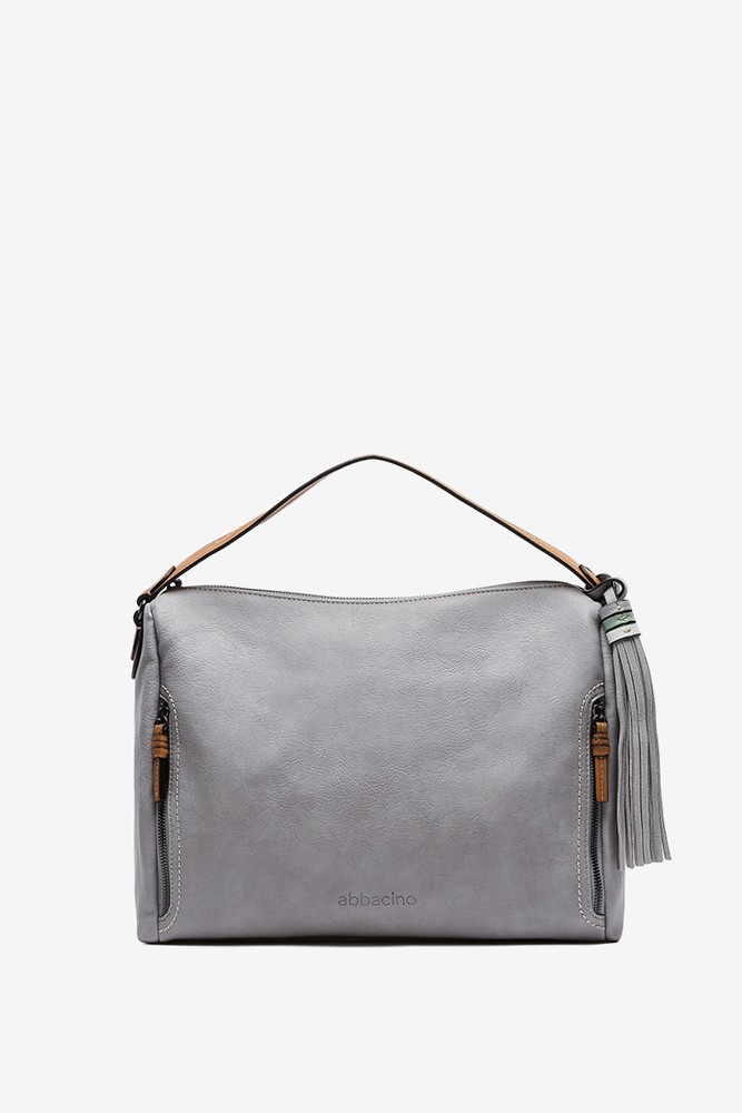 Abbacino Bolso Hobo De Mujer Con Borla En Gris
