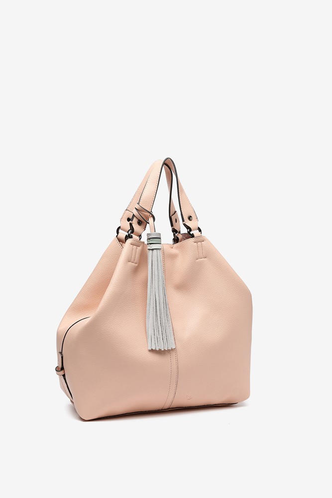 Abbacino Bolso shopper de mujer con borla en rosa
