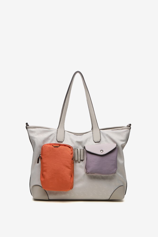 Abbacino Bolso Shopper De Mujer En Nylon Beige