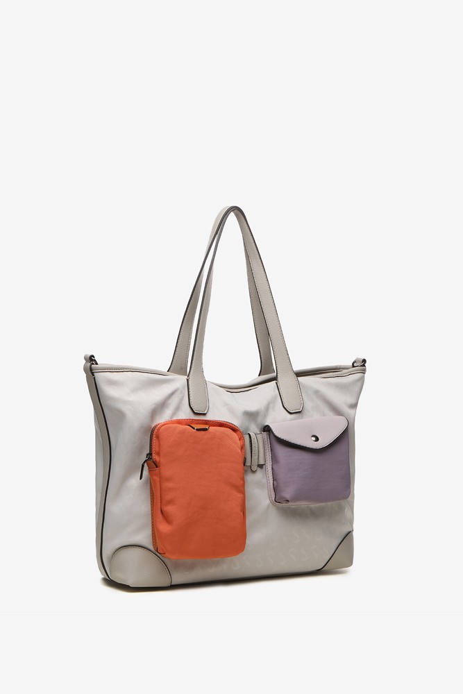 Abbacino Bolso shopper de mujer en nylon beige