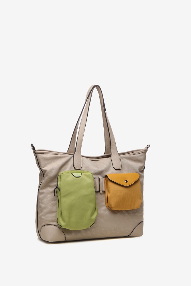 Abbacino Bolso shopper de mujer en nylon camel