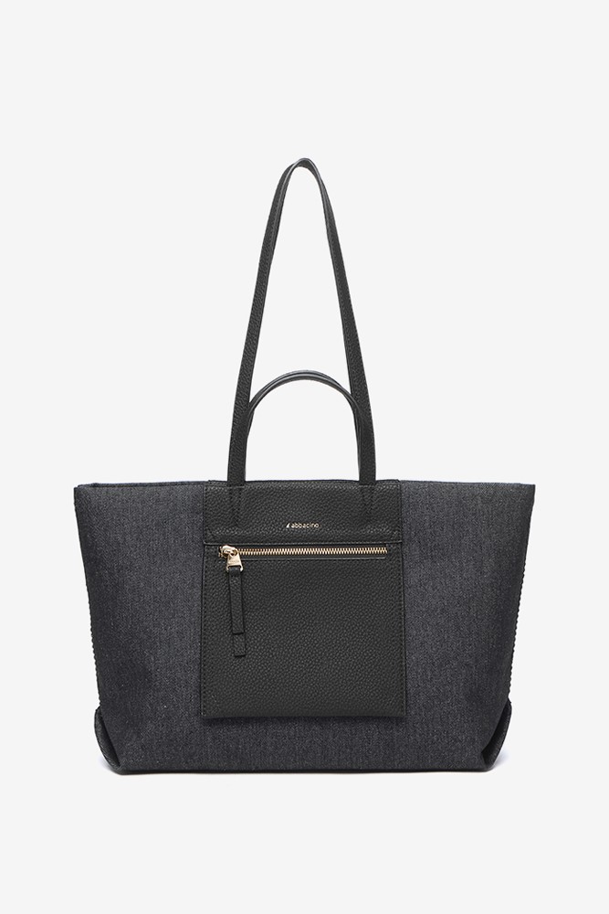 Abbacino Bolso Shopper En Tejido De Jeans Negro