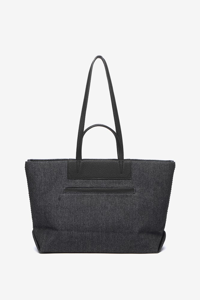 Abbacino Bolso Shopper En Tejido De Jeans Negro