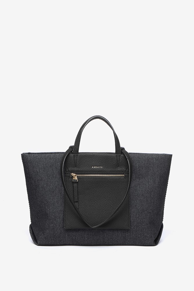 Abbacino Bolso Shopper En Tejido De Jeans Negro