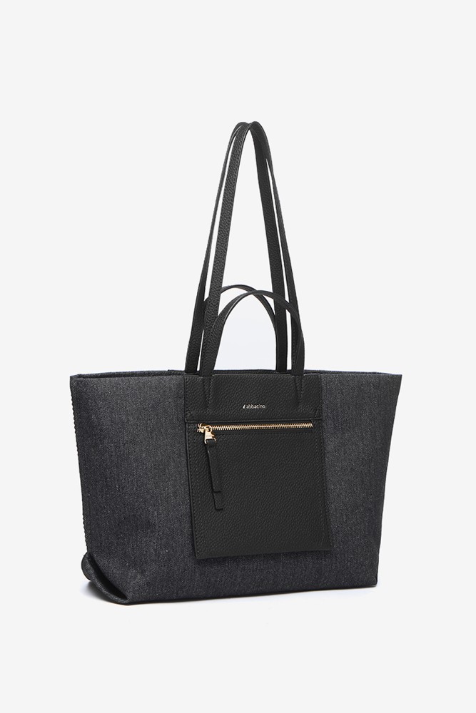 Abbacino Bolso shopper en tejido de jeans negro