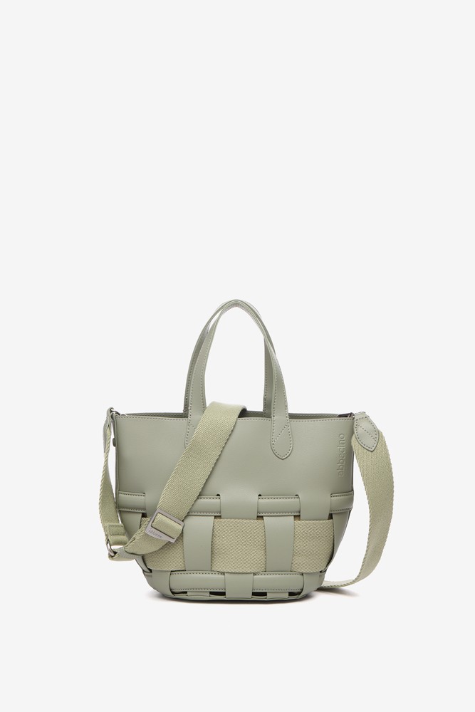 Abbacino Bolso Shopper Pequeño Trenzado En Verde