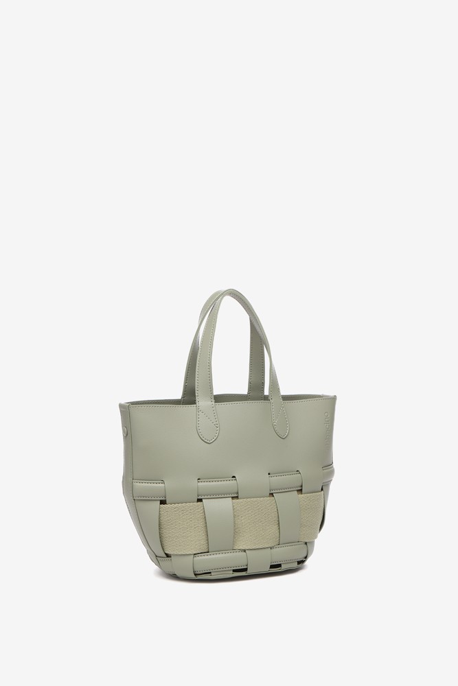 Abbacino Bolso shopper pequeño trenzado en verde
