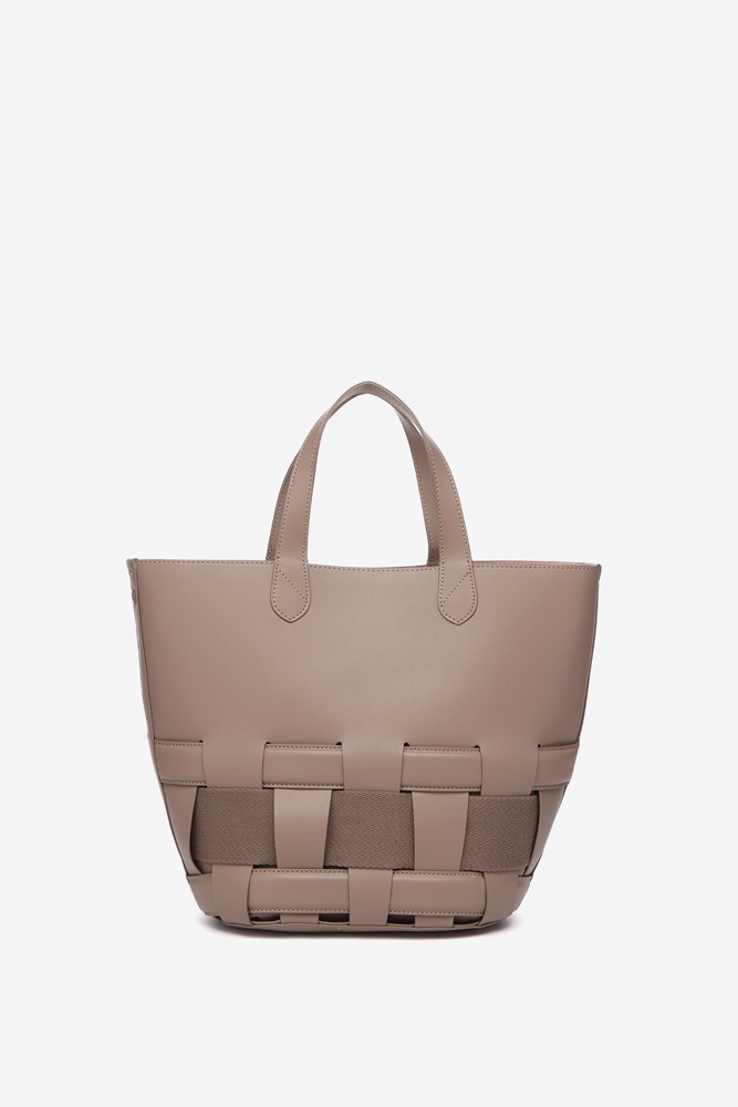 Abbacino Bolso Shopper Trenzado En Taupe