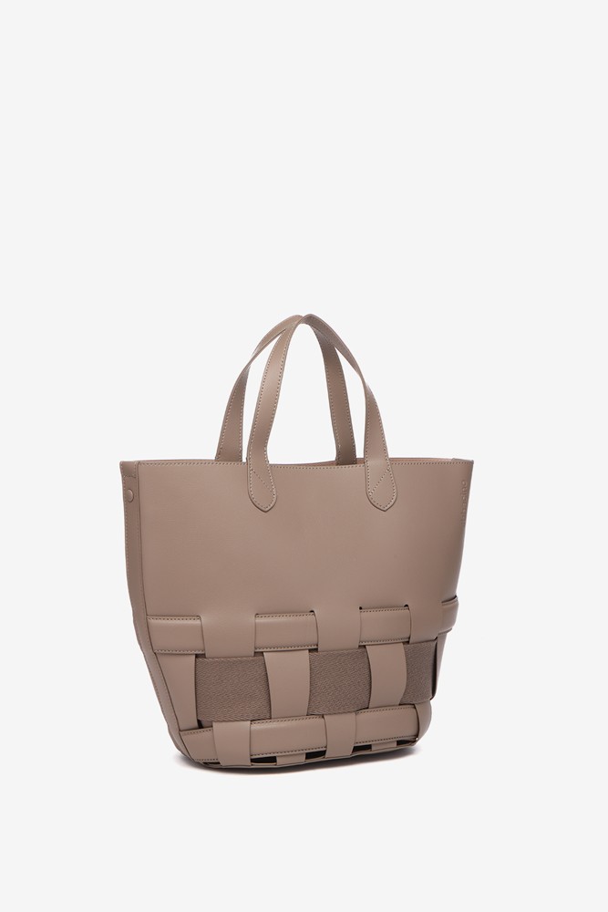 Abbacino Bolso shopper trenzado en taupe