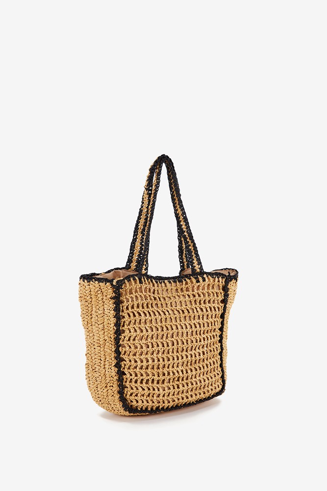 Abbacino Capazo de playa trenzado en beige