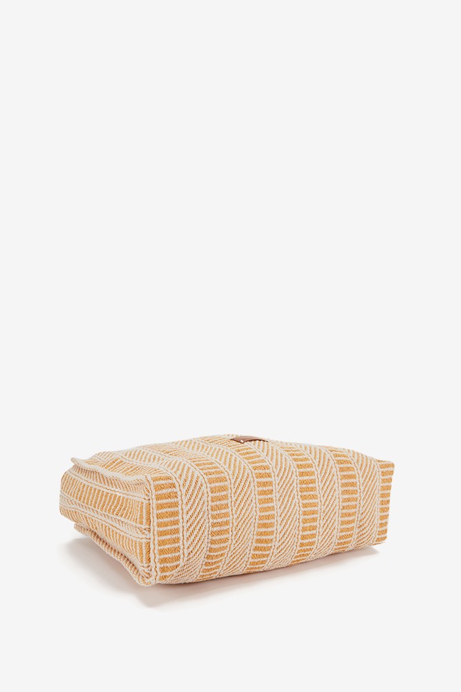 Abbacino Capazo De Rafia Con Estampado En Beige