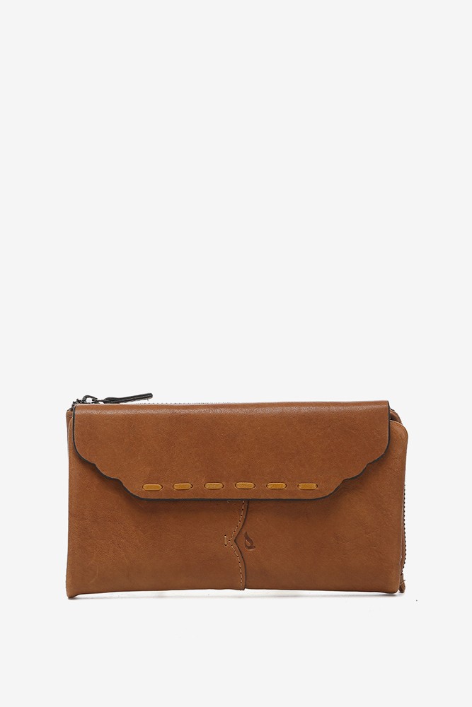 Abbacino Cartera Grande Con Solapa En Piel Cognac