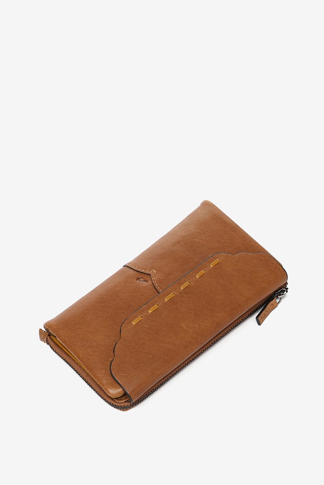 Abbacino Cartera Grande Con Solapa En Piel Cognac