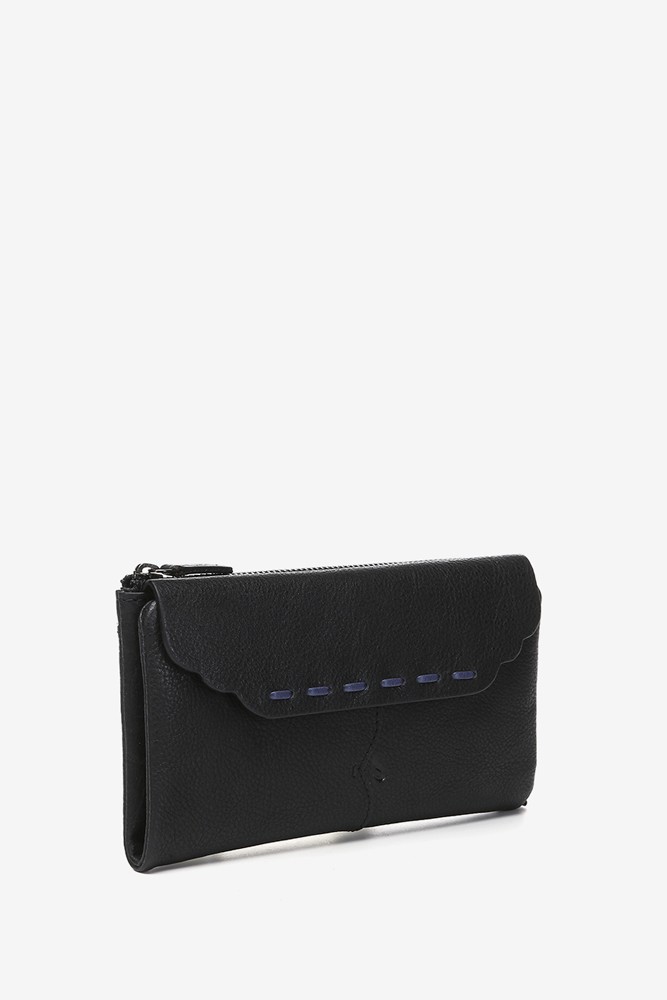 Abbacino Cartera grande con solapa en piel negra
