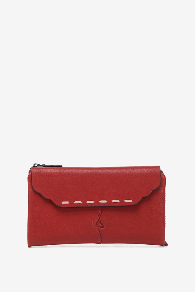 Abbacino Cartera Grande Con Solapa En Piel Roja