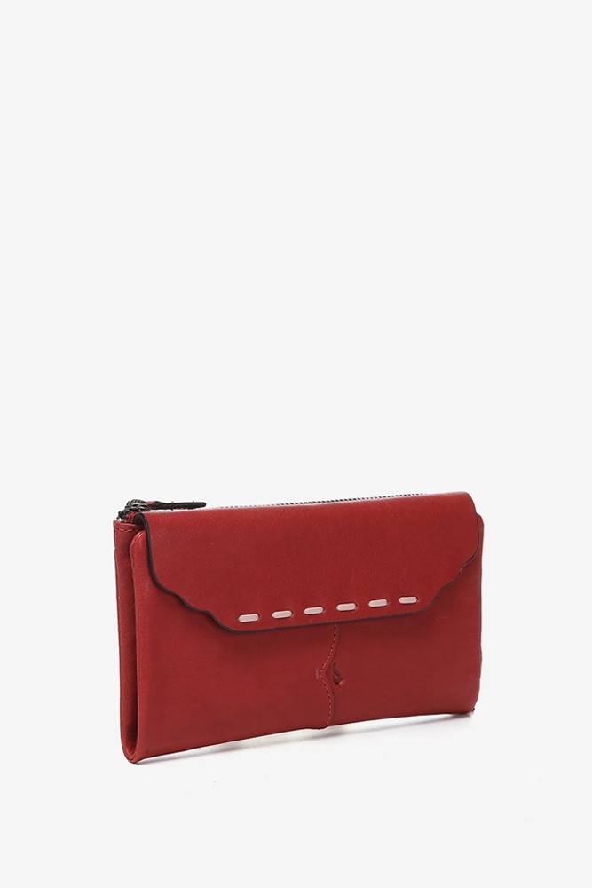 Abbacino Cartera grande con solapa en piel roja