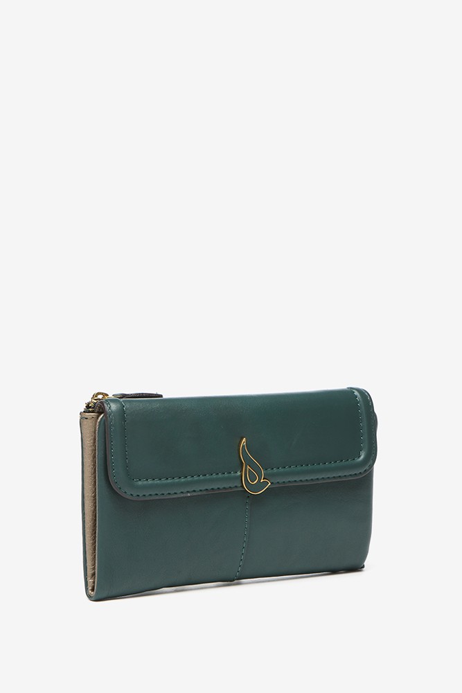 Abbacino Cartera grande con solapa en piel verde