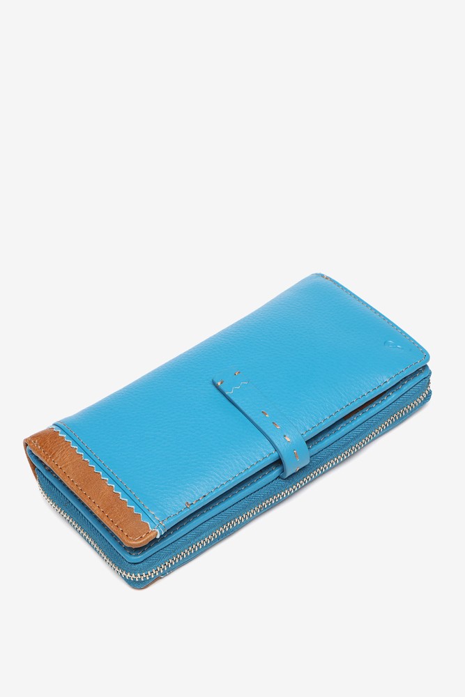 Abbacino Cartera Grande De Piel En Azul