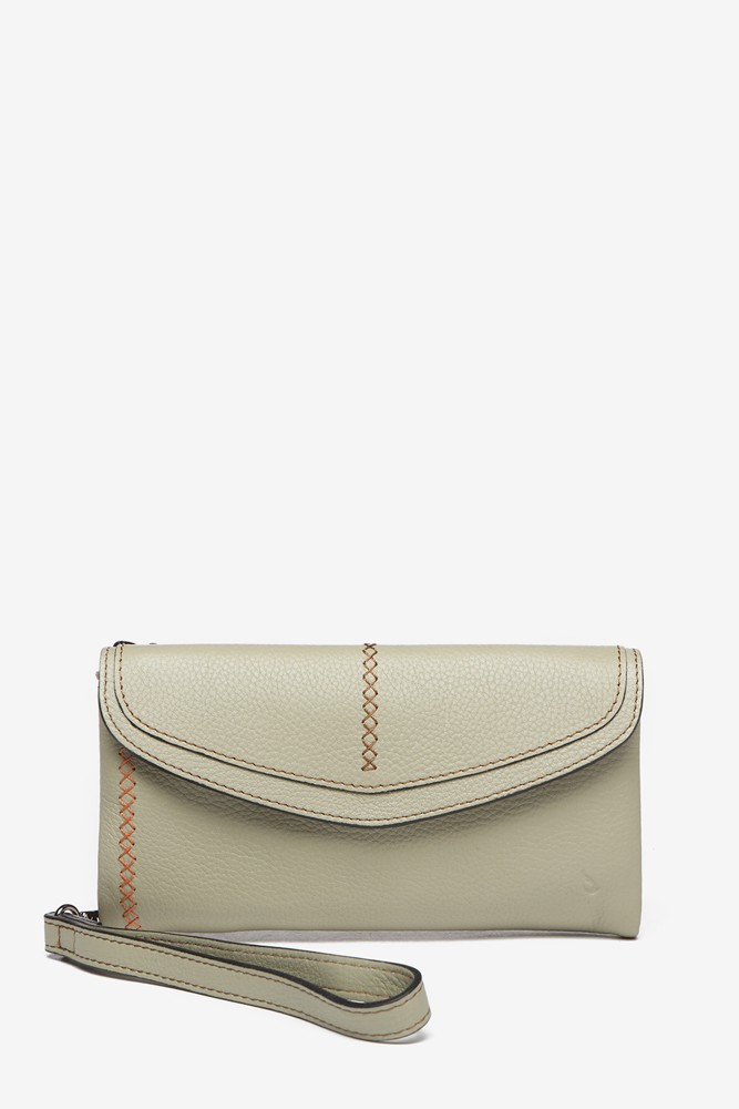 Abbacino Cartera Grande De Piel En Verde