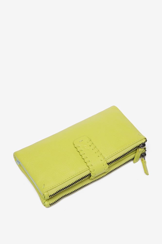 Abbacino Cartera Grande De Piel En Verde