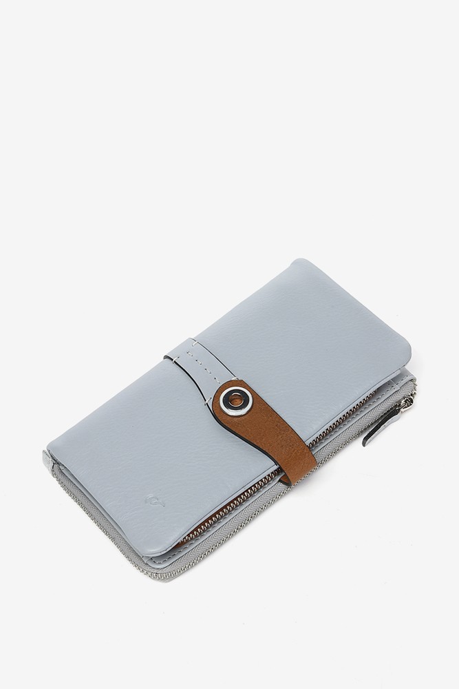 Abbacino Cartera Grande En Piel Bicolor Gris