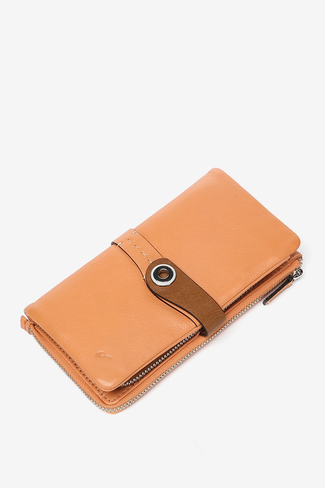 Abbacino Cartera Grande En Piel Bicolor Naranja