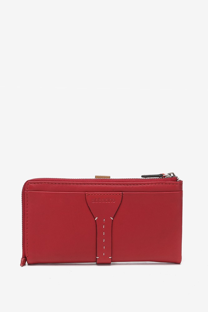 Abbacino Cartera Grande En Piel Bicolor Roja