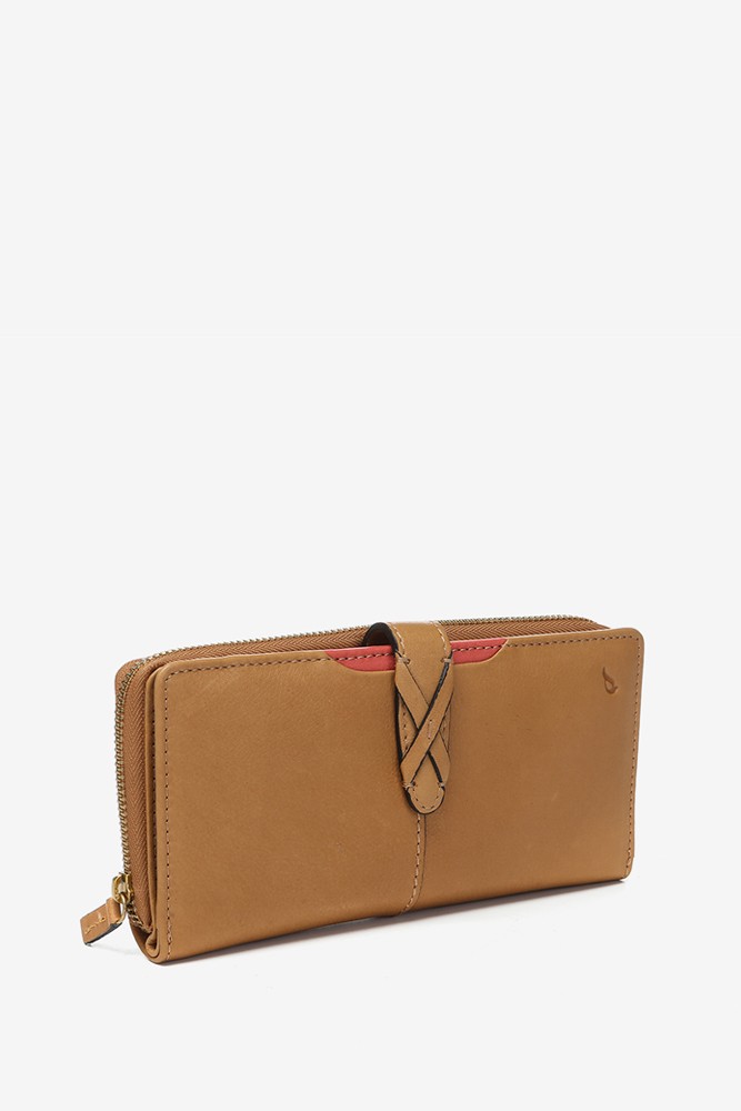 Abbacino Cartera grande en piel cognac