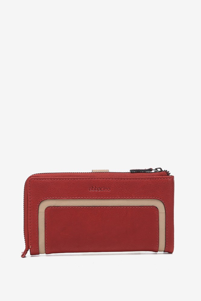 Abbacino Cartera Grande En Piel Roja