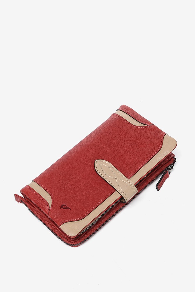 Abbacino Cartera Grande En Piel Roja