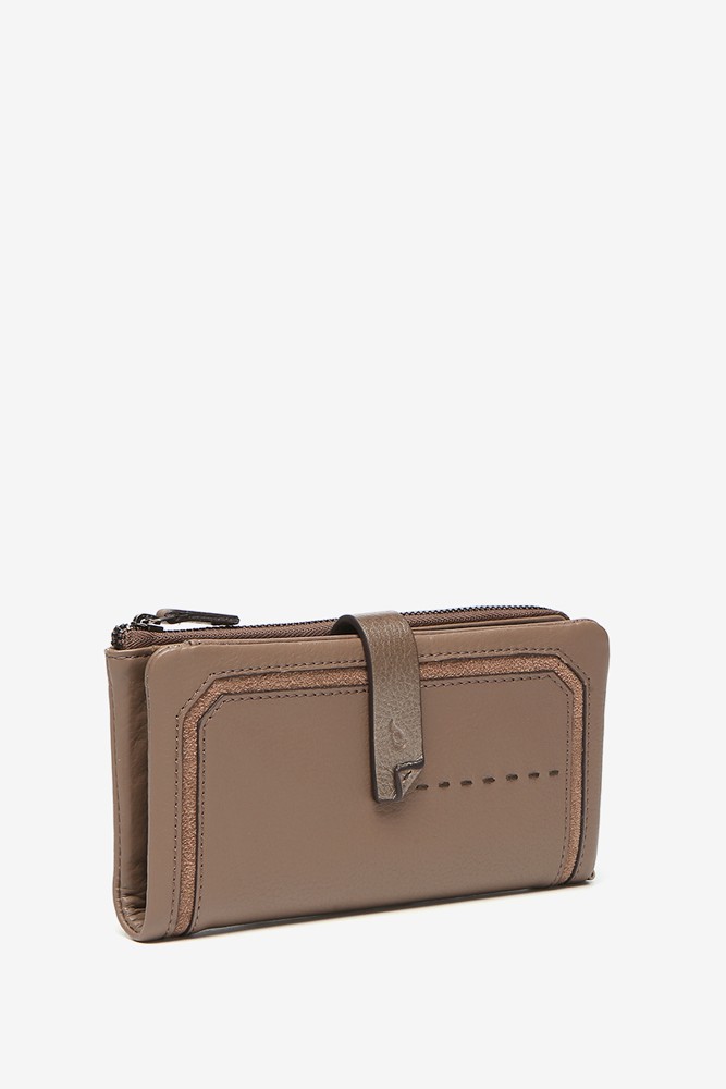 Abbacino Cartera grande en piel y serraje taupe