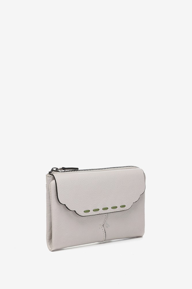 Abbacino Cartera mediana con solapa en piel beige