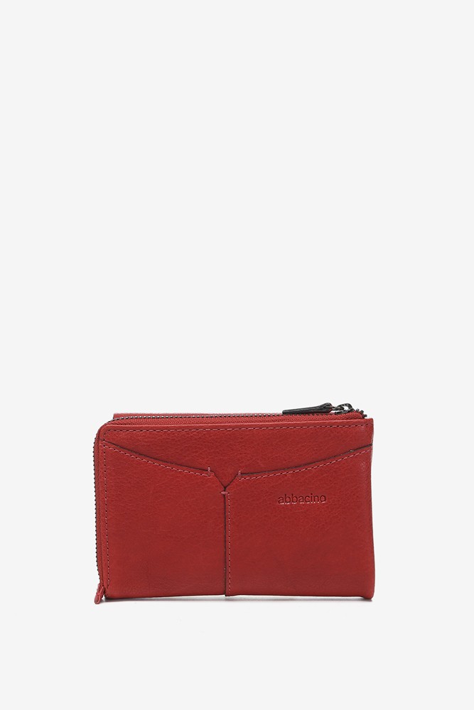 Abbacino Cartera Mediana Con Solapa En Piel Roja