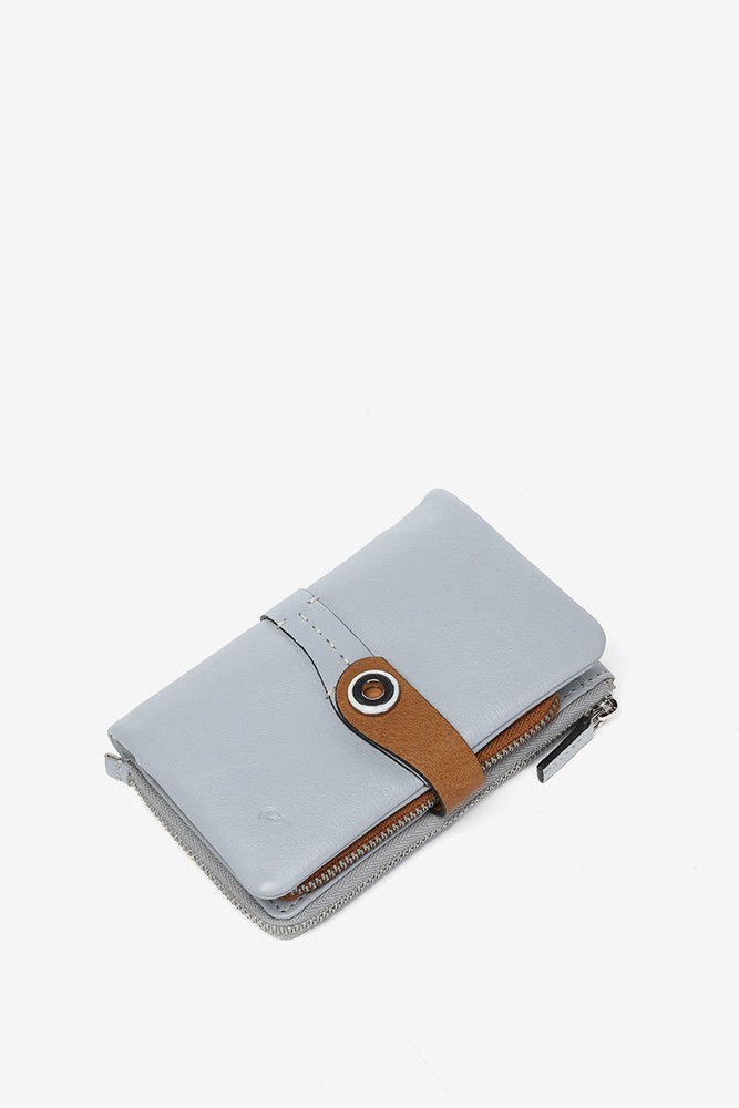 Abbacino Cartera Mediana En Piel Bicolor Gris