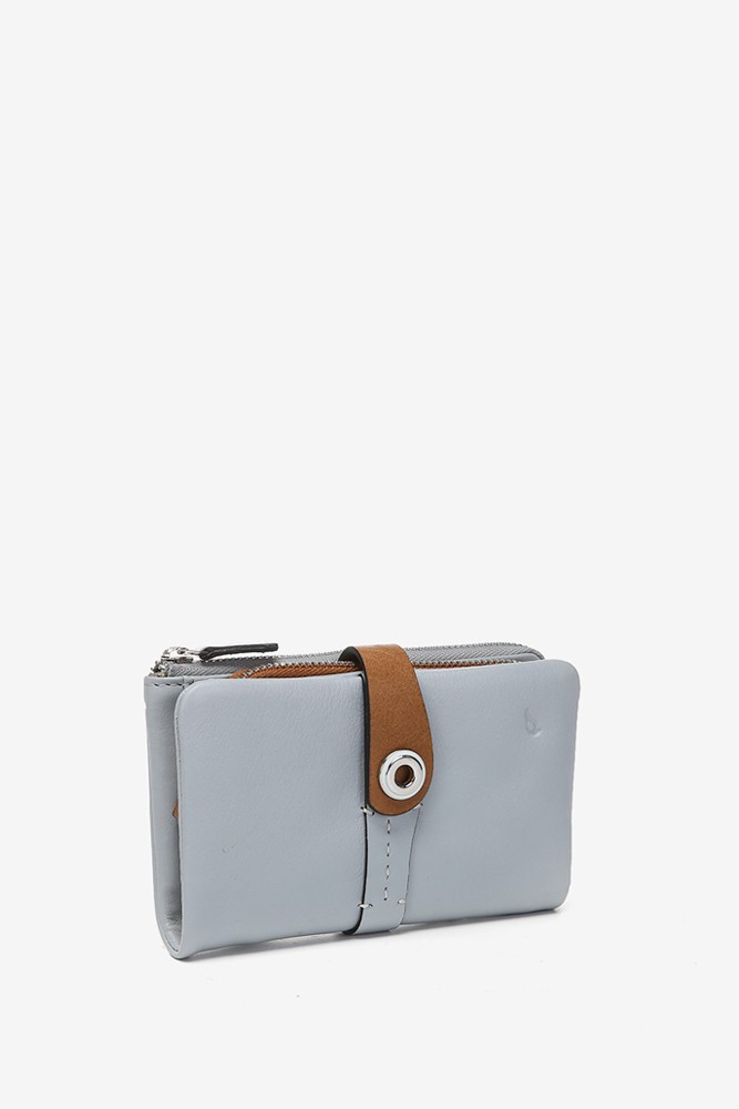 Abbacino Cartera mediana en piel bicolor gris
