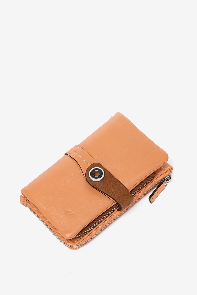 Abbacino Cartera Mediana En Piel Bicolor Naranja