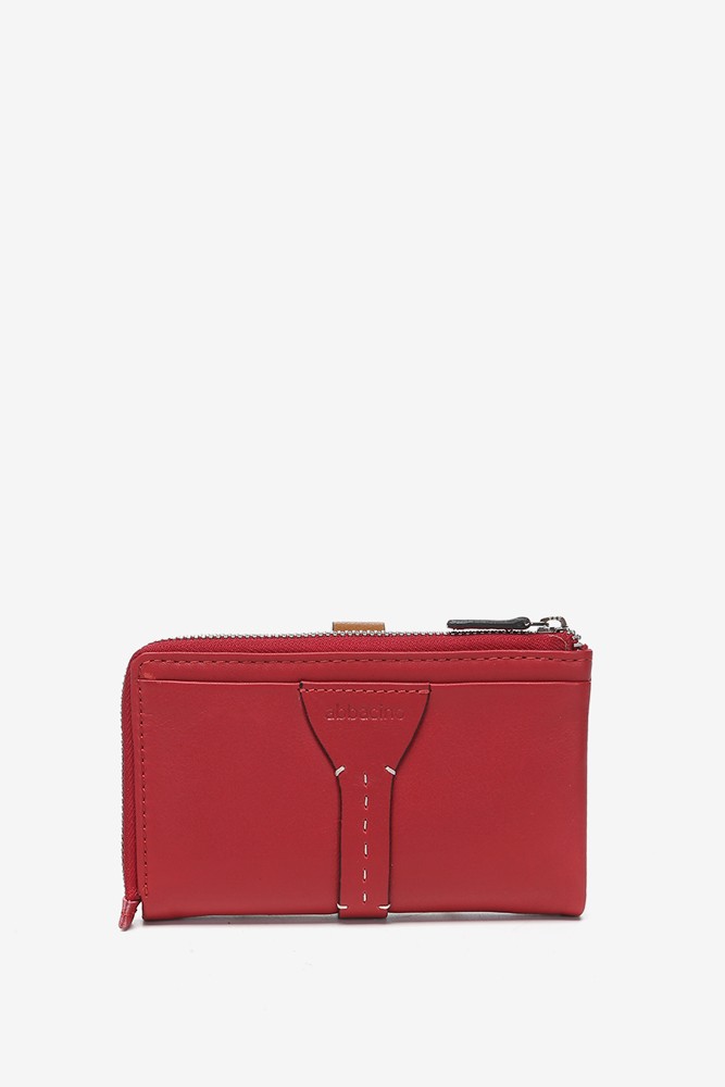 Abbacino Cartera Mediana En Piel Bicolor Roja