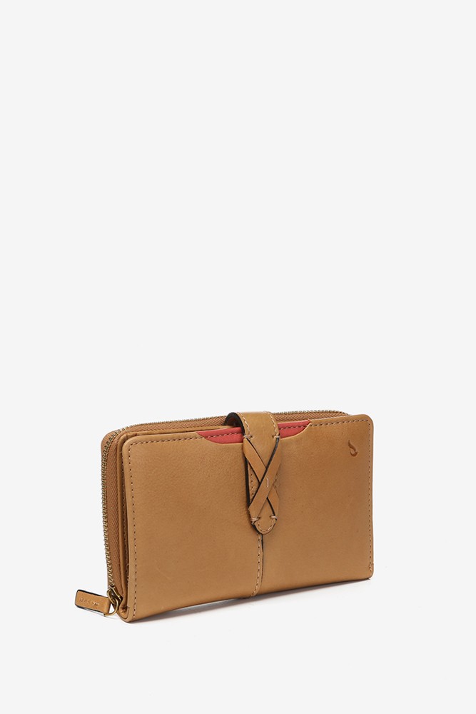 Abbacino Cartera mediana en piel cognac
