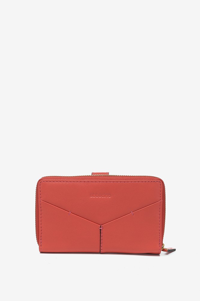 Abbacino Cartera Mediana En Piel Coral