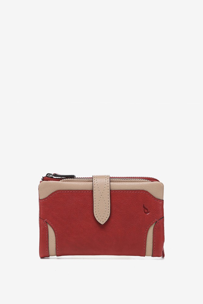 Abbacino Cartera Mediana En Piel Roja