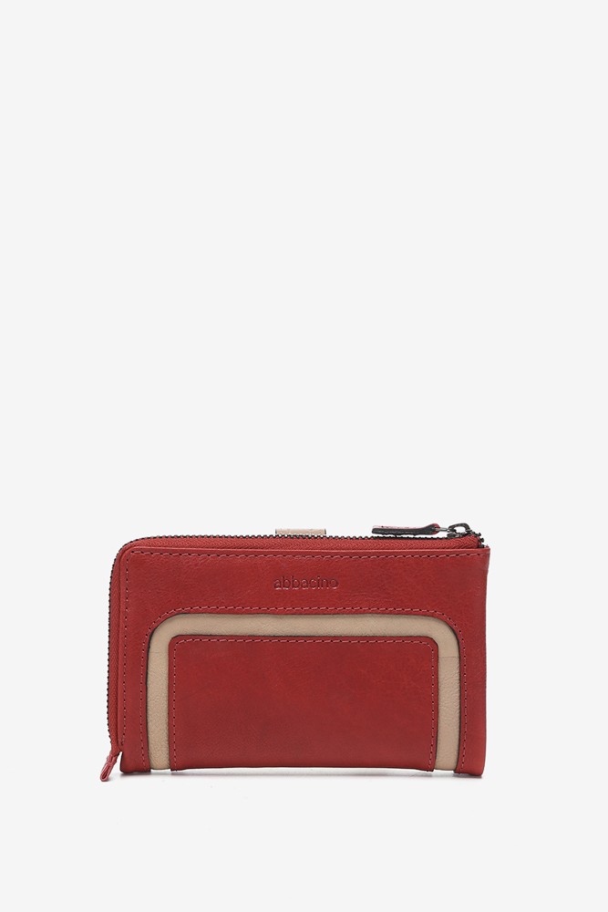 Abbacino Cartera Mediana En Piel Roja