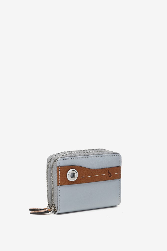 Abbacino Cartera pequeña en piel bicolor gris