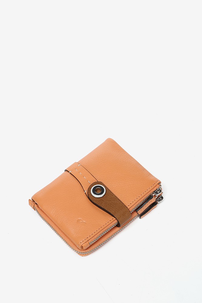 Abbacino Cartera Pequeña En Piel Bicolor Naranja