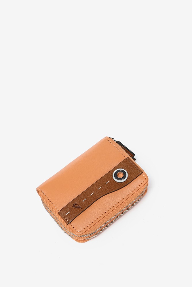 Abbacino Cartera Pequeña En Piel Bicolor Naranja