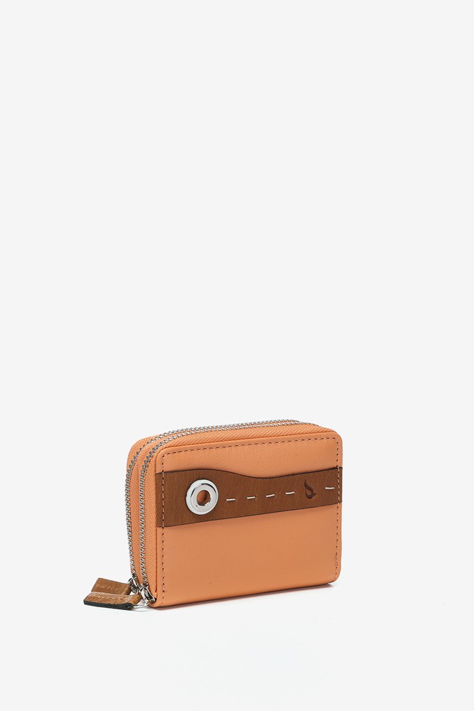 Abbacino Cartera pequeña en piel bicolor naranja