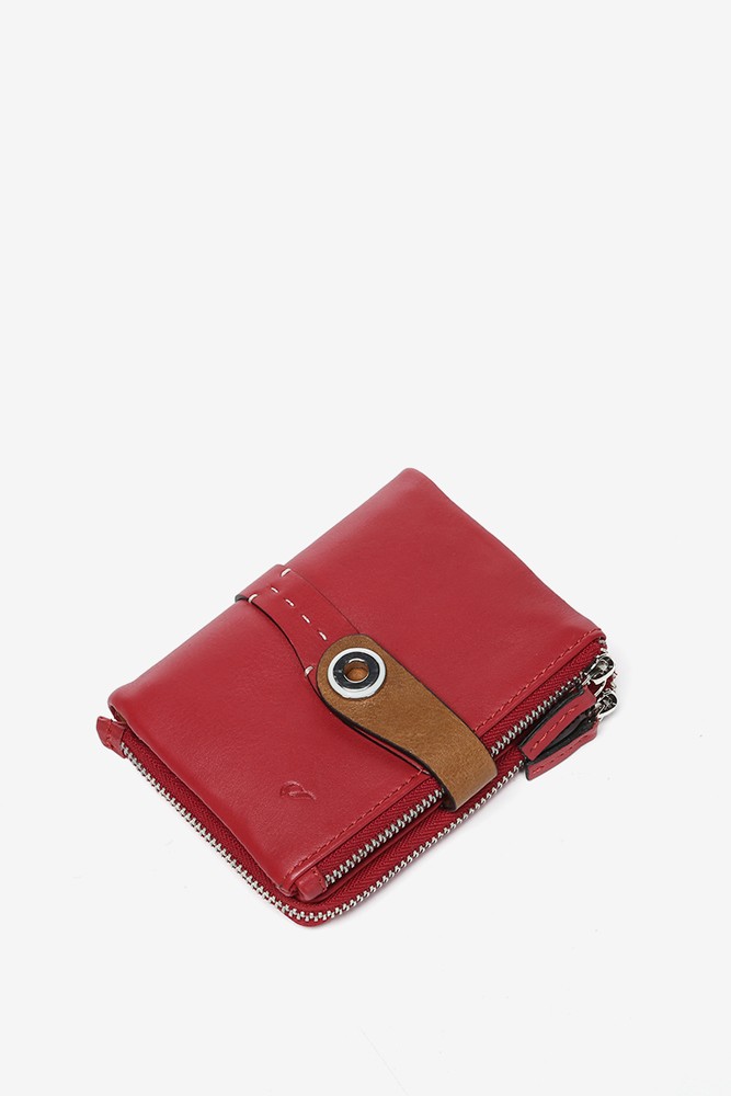 Abbacino Cartera Pequeña En Piel Bicolor Roja