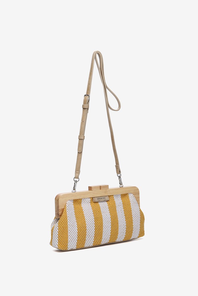 Abbacino Clutch De Fiesta A Rayas En Amarillo