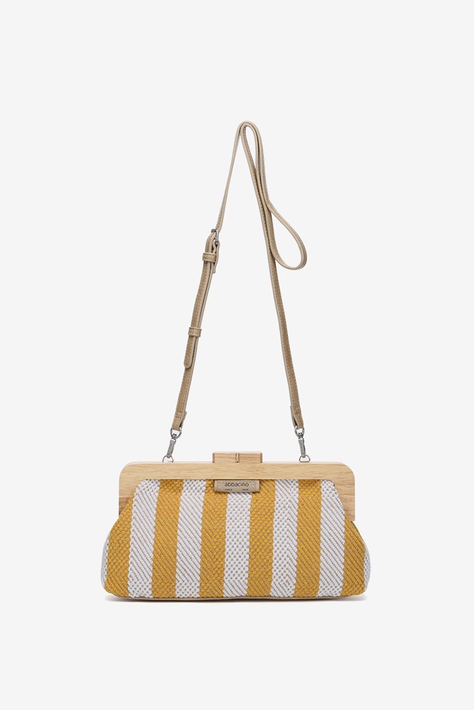 Abbacino Clutch De Fiesta A Rayas En Amarillo