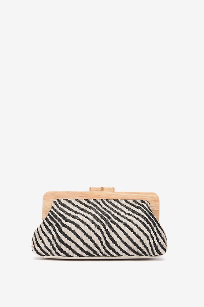 Abbacino Clutch De Fiesta Animal Print En Negro