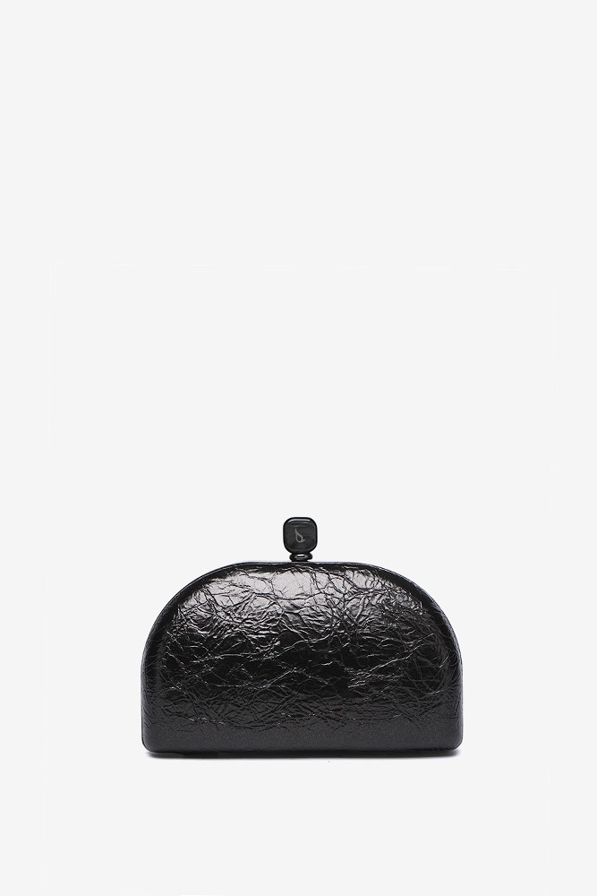 Abbacino Clutch De Fiesta Metalizado En Negro